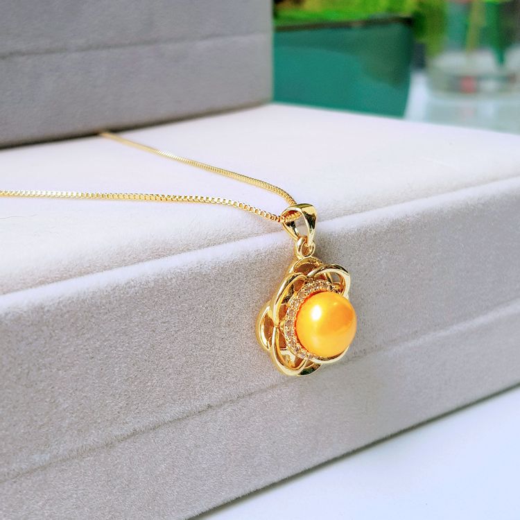 Mặt Dây Chuyền Ngọc Trai Nước Ngọt Thiên Nhiên Cao Cấp - Hoa Phú Quý - Trang Sức Cô Tấm - STACY PEARL - CTJ2811