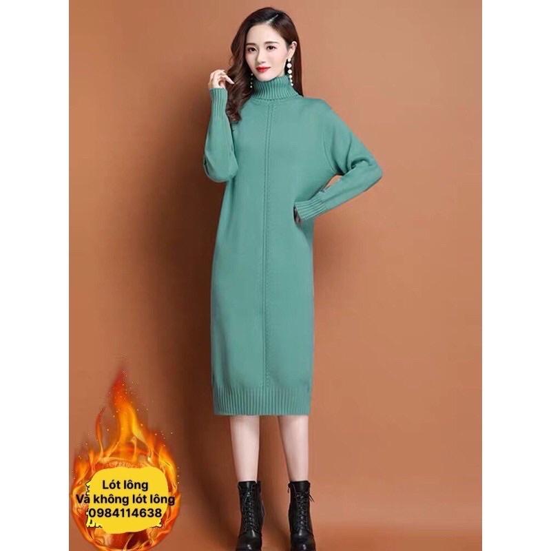Váy len dài suông Cao Cấp Có lót lông