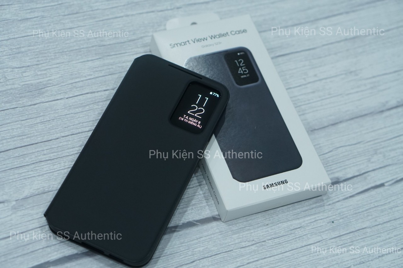 Bao da Samsung View S23 Plus Màu đen - Hàng Chính Hãng