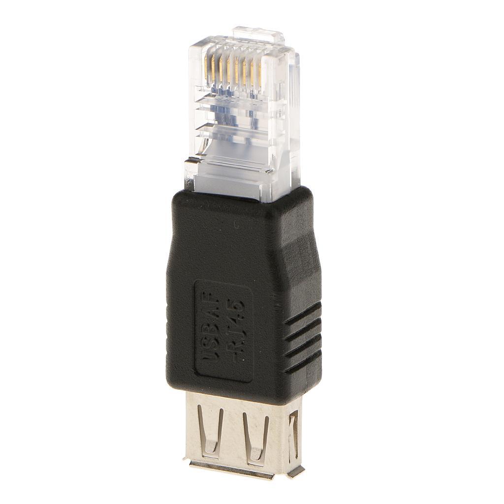 RJ45 Male to USB AF A Female Adapter Socket Network Ethernet Router Plug