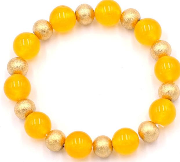 Chuỗi tay đá thạch anh vàng 10 ly VTAVHVT1 - hợp mệnh Kim, mệnh Thổ