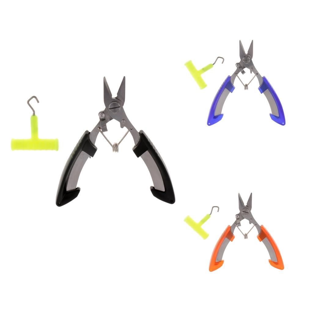 Stainless Steel Fishing Plier Line Steel Wire Cutter Hook Detacher & Knot Puller with Sheath Blue/Orange/Black