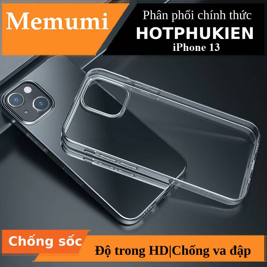 Ốp lưng chống sốc trong suốt siêu mỏng 1mm cho iPhone 13 hiệu Memumi Glitter (độ trong tuyệt đối, chống trầy xước, chống ố vàng, tản nhiệt tốt) - hàng nhập khẩu