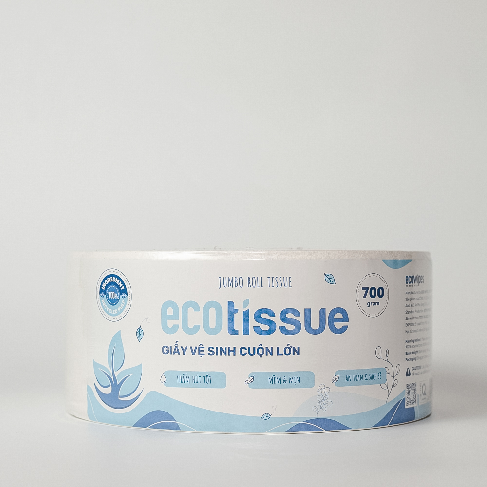 Giấy vệ sinh giấy cuộn cao cấp Ecotissue cuộn lớn 700gr thấm hút tốt mềm mịn an toàn sạch sẽ