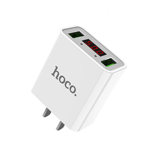 Củ sạc điện thoại Có Màn Hình Báo Dòng Điện 2 cổng USB HoCo C25 (Trắng)