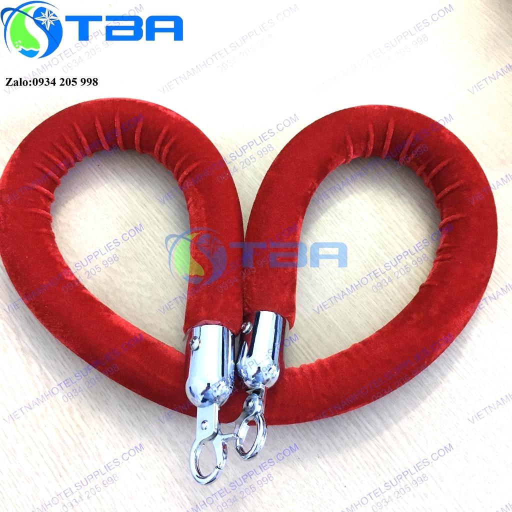 Dây nhung đỏ thay thế cho trụ chắn inox dây trùng cao cấp