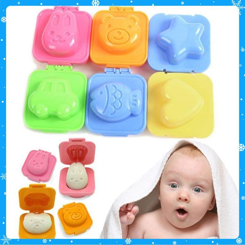 Bộ 6 khuôn ép cơm ép trứng ép bánh dễ thương cho bé - Hàng Chất Lượng