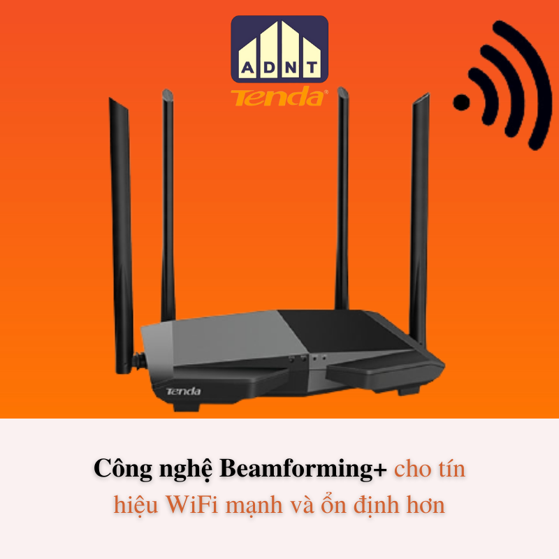 Bộ phát wifi chuẩn 1200Mbps băng tần kép Wireless Router AC6 Tenda hàng chính hãng