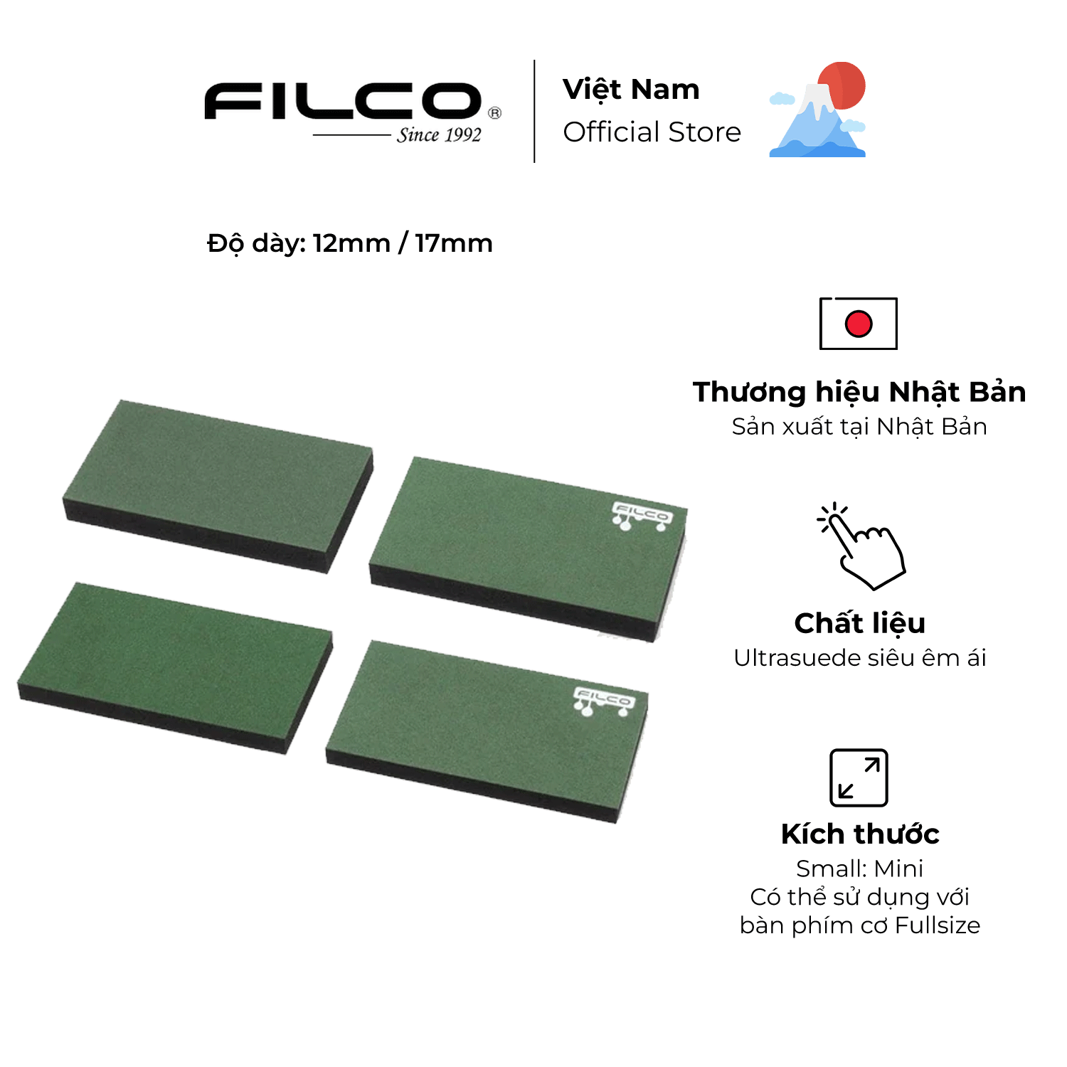 Kê tay bàn phím cơ Filco Majestouch wrist rest Macaron Kiểu tách đôi - Forest - Hàng Chính Hãng