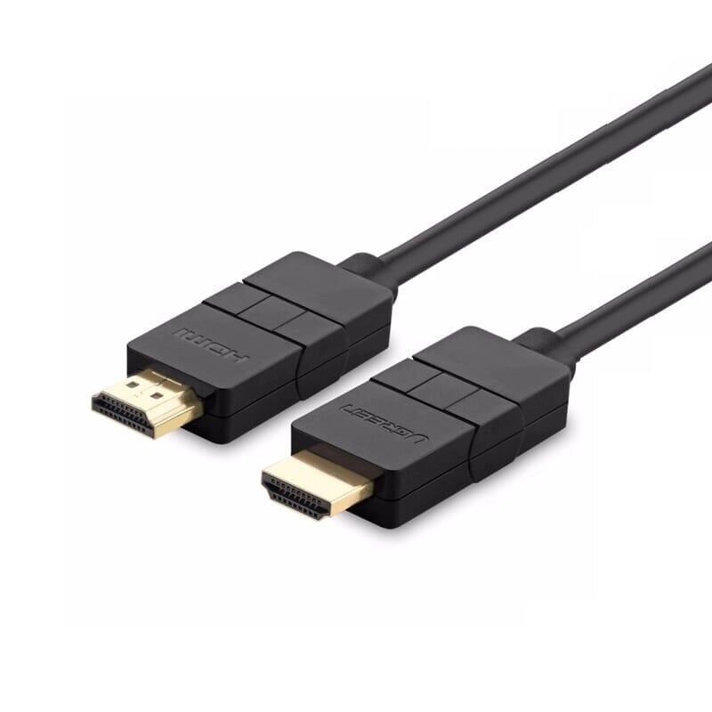 Cáp tín hiệu HDMI đầu xoay 180 độ cao cấp dài 1M màu đen UGREEN 10125 Hàng chính hãng