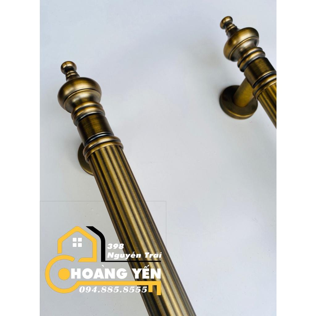Tay nắm cổng mạ đồng màu rêu, tay nắm cửa gỗ, sắt dài 46cm&56cm