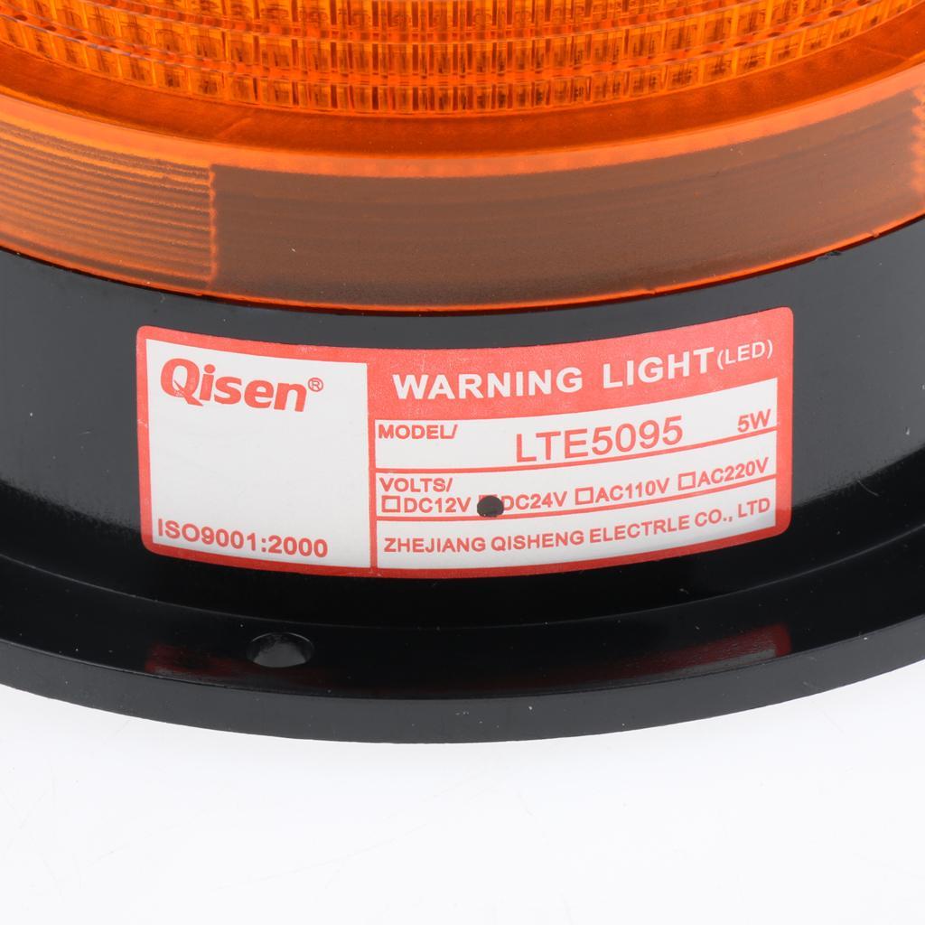 2Pcs 24V Flexible LED Warning Emergency Flash Strobe Rotating Beacon Light Motor