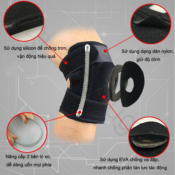 Băng Nẹp H5 4 Lò Xo Knee Pads Aolikes Chính Hãng (1 Chiếc)