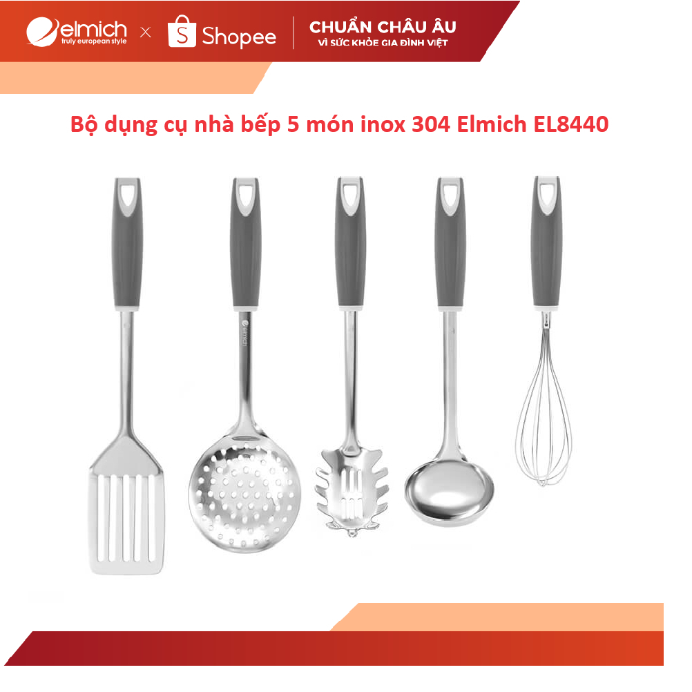 Bộ Dụng Cụ Nhà Bếp 5 Món Inox 304 Elmich El8440