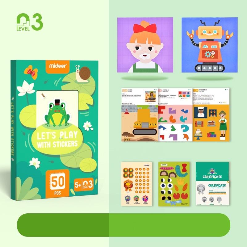 Đồ Chơi Thủ Công Sticker cho bé Mideer Let’s Play With Stikers, Đồ Chơi Thủ Công giáo dục sáng tạo Cho Bé 2 3 4 5 Tuổi