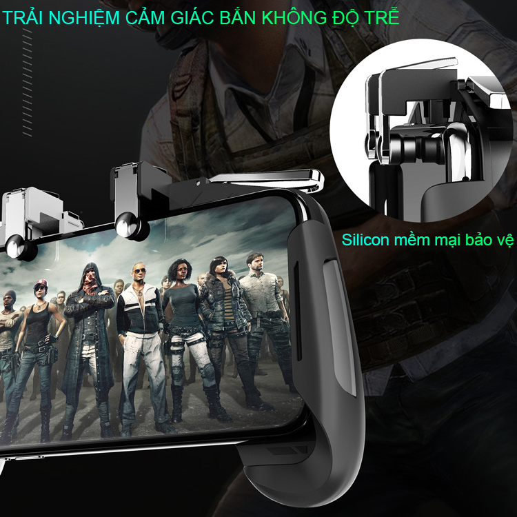 Tay Cầm Chơi Game Điện Thoại Sidotech AK16 Nút Bắn PUBG FreeFire ROS Kết Nối 4 Ngón Linh Hoạt Và 2 Nút Bắn PUGB Vật Lý Thuộc Dòng Tay Cầm Chơi Game Máy Chơi Gamer Cầm Tay Bắn Pubg Tương Thích Với Điện Thoại Iphone Oppo Samsung - Hàng Chính Hãng