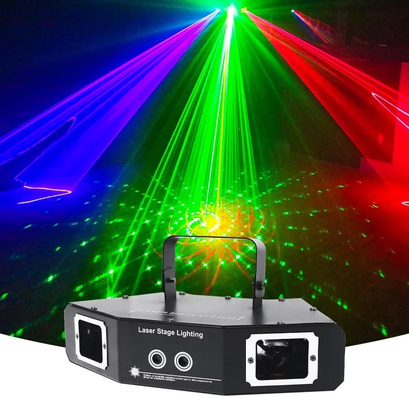 [GTP] ĐÈN LASER 2 CỬA RGB ( 2 IN 1 ) - HIỆU ỨNG QUÉT TIA VỚI NHIỀU HỌA TIẾT ĐẶC SẮC.