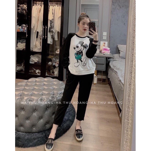 Bộ mặc nhà nữ, bộ thu đông dài tay micky siêu đẹp