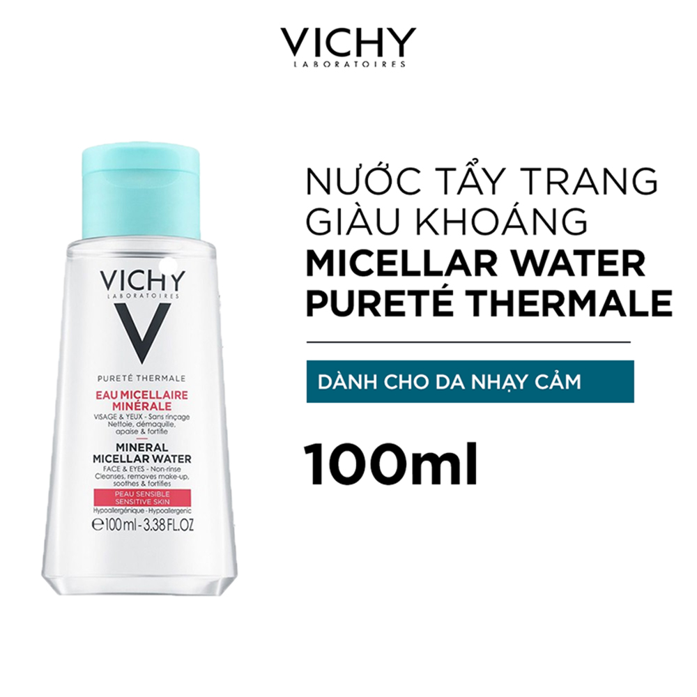 Hình ảnh Nước tẩy trang giàu khoáng dành cho da nhạy cảm Vichy Pureté Thermale Micellar Water 100ml