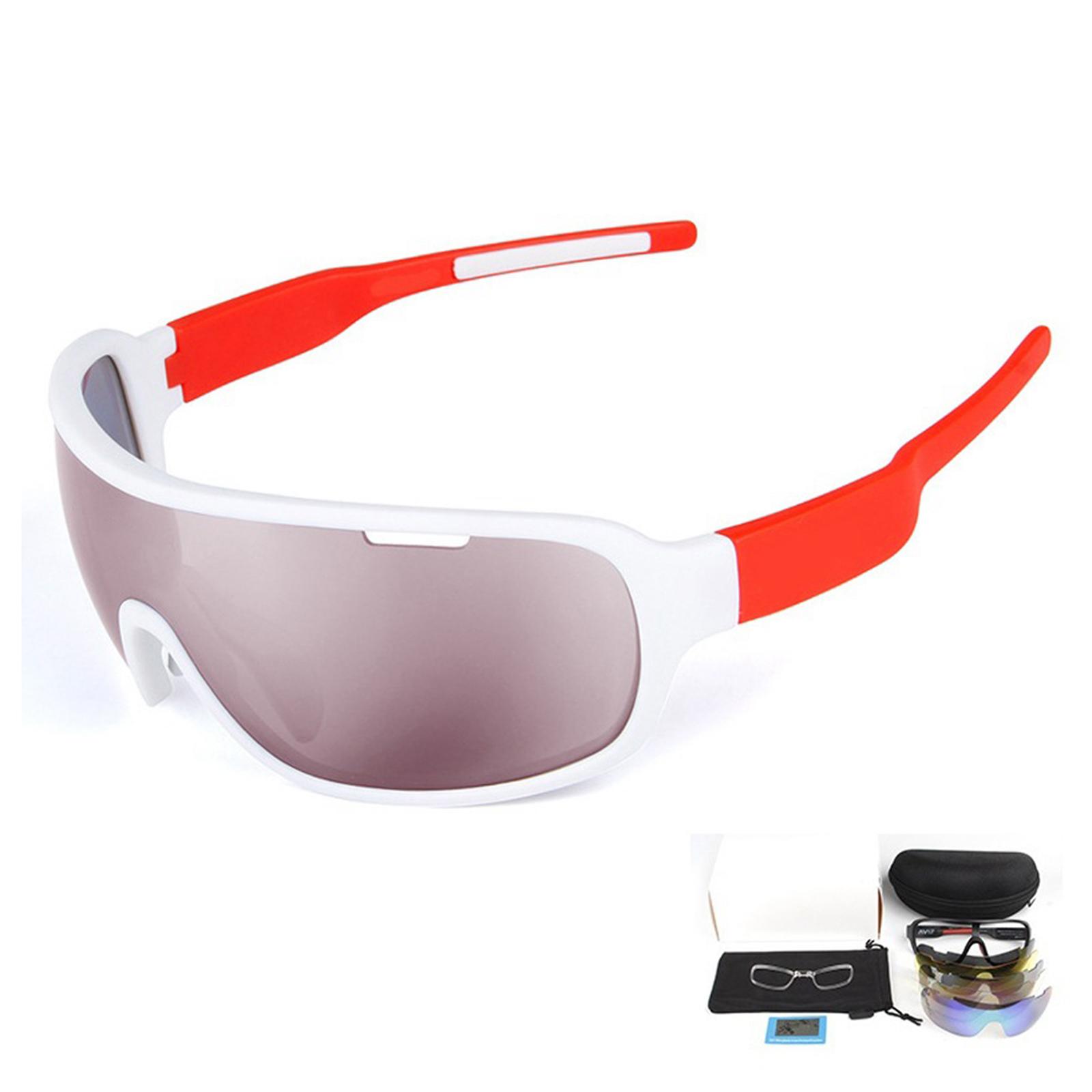 Polarized Sports Cycling Sun Glasses for Men Women with 5 Interchangeable Lenes for Running Baseball Golf Driving