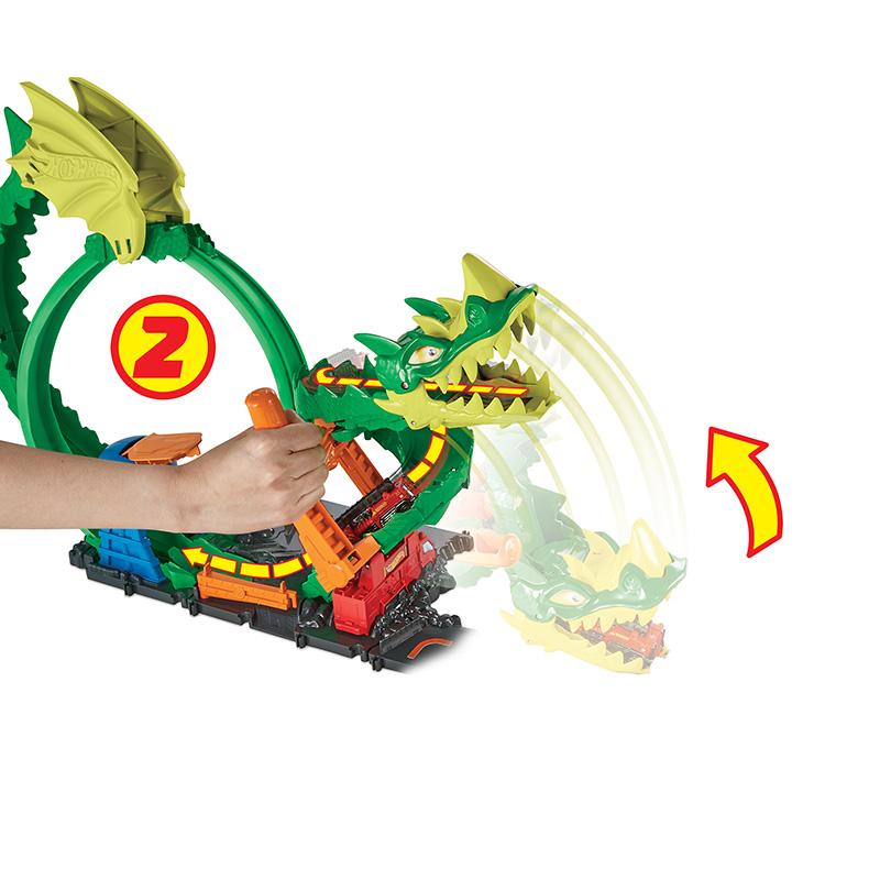 Đồ Chơi HOT WHEELS Bộ Rồng Xanh Phun Lửa HDP03