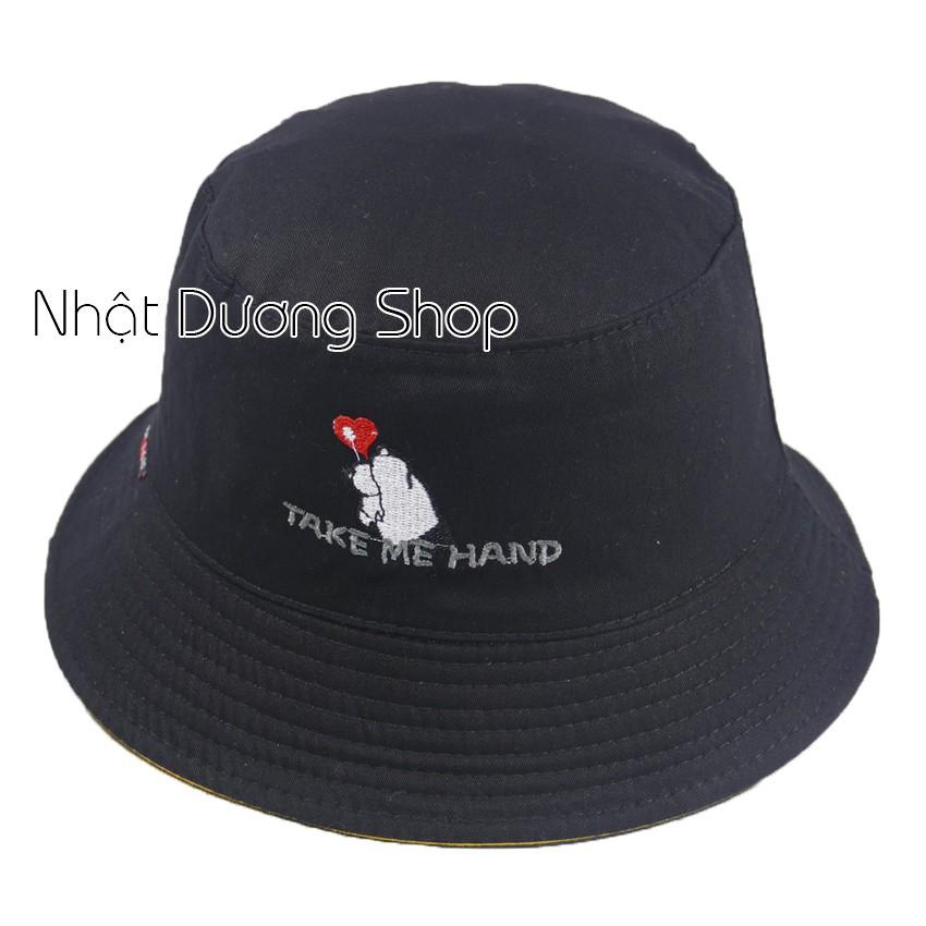 Nón tai bèo Take My Hand bắn trái tim đội được 2 mặt - chất liệu Cotton cao cấp thoáng mát và hợp với tuổi teen