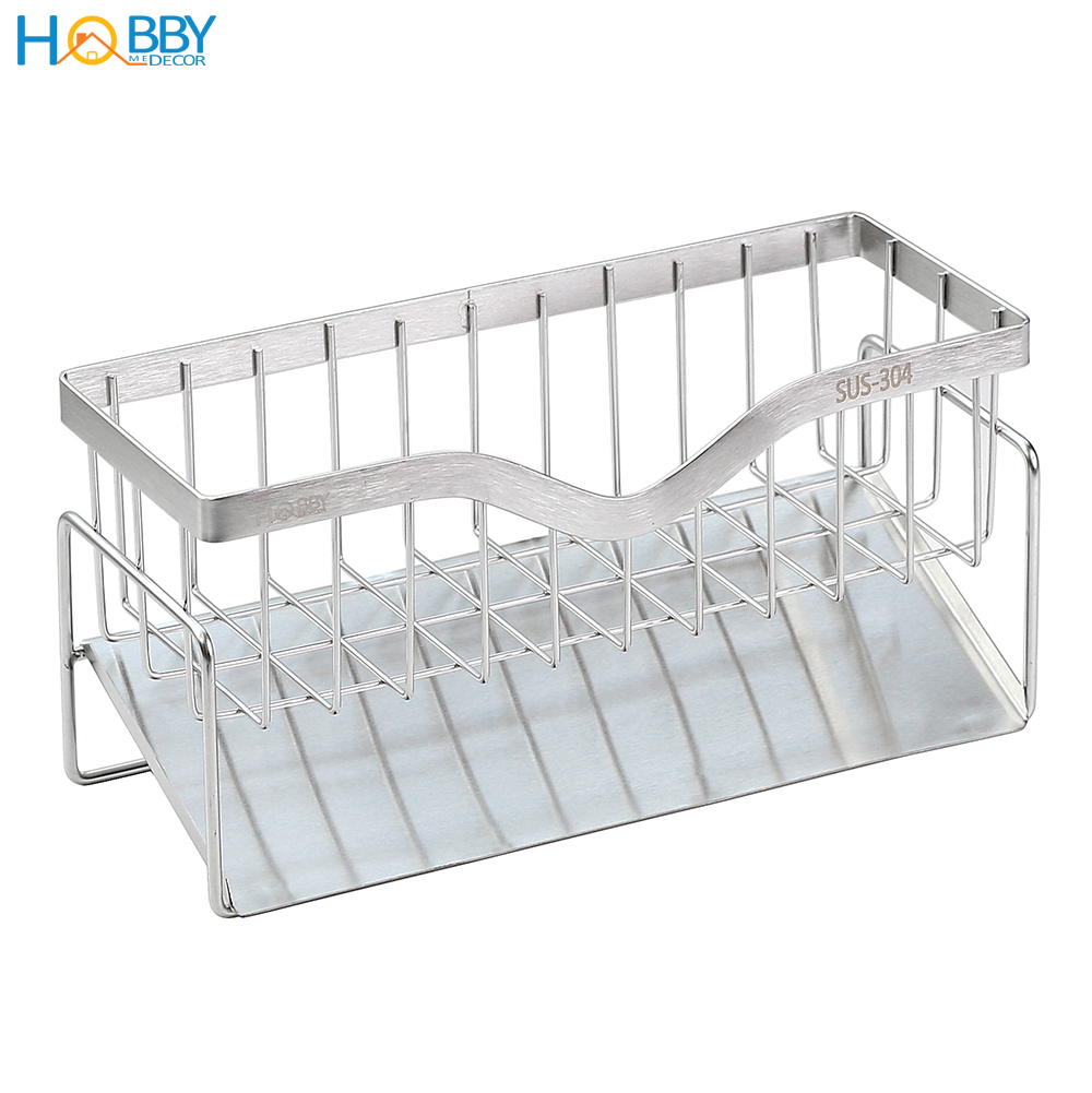 Kệ rổ để đồ rửa chén gác bồn rửa chén inox 304 Hobby home decor KRC8