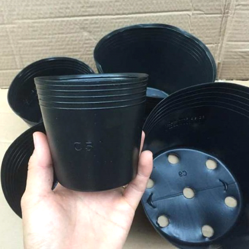 1000 Chậu nhựa ươm cây C5 miệng.đáy.cao 10.5x11x7.5 nhựa pe dẻo bền -077202
