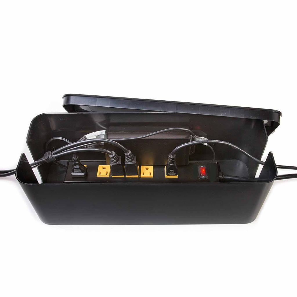 2Pieces Cable Management Box Organizer - 15.7x 6.1x 5.3 inch, Large System to Cover and Hide, Power Strips
