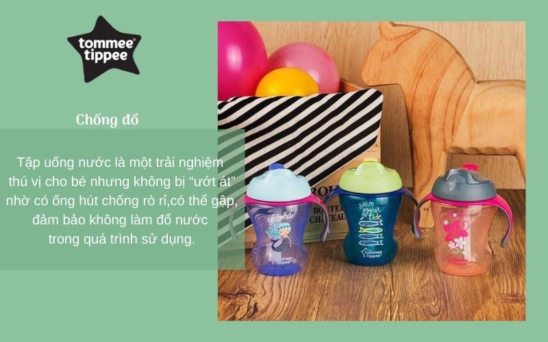 Bình tập uống có ống hút cho bé Tommee Tippee Training Straw 230ml từ 9 tháng - Hồng