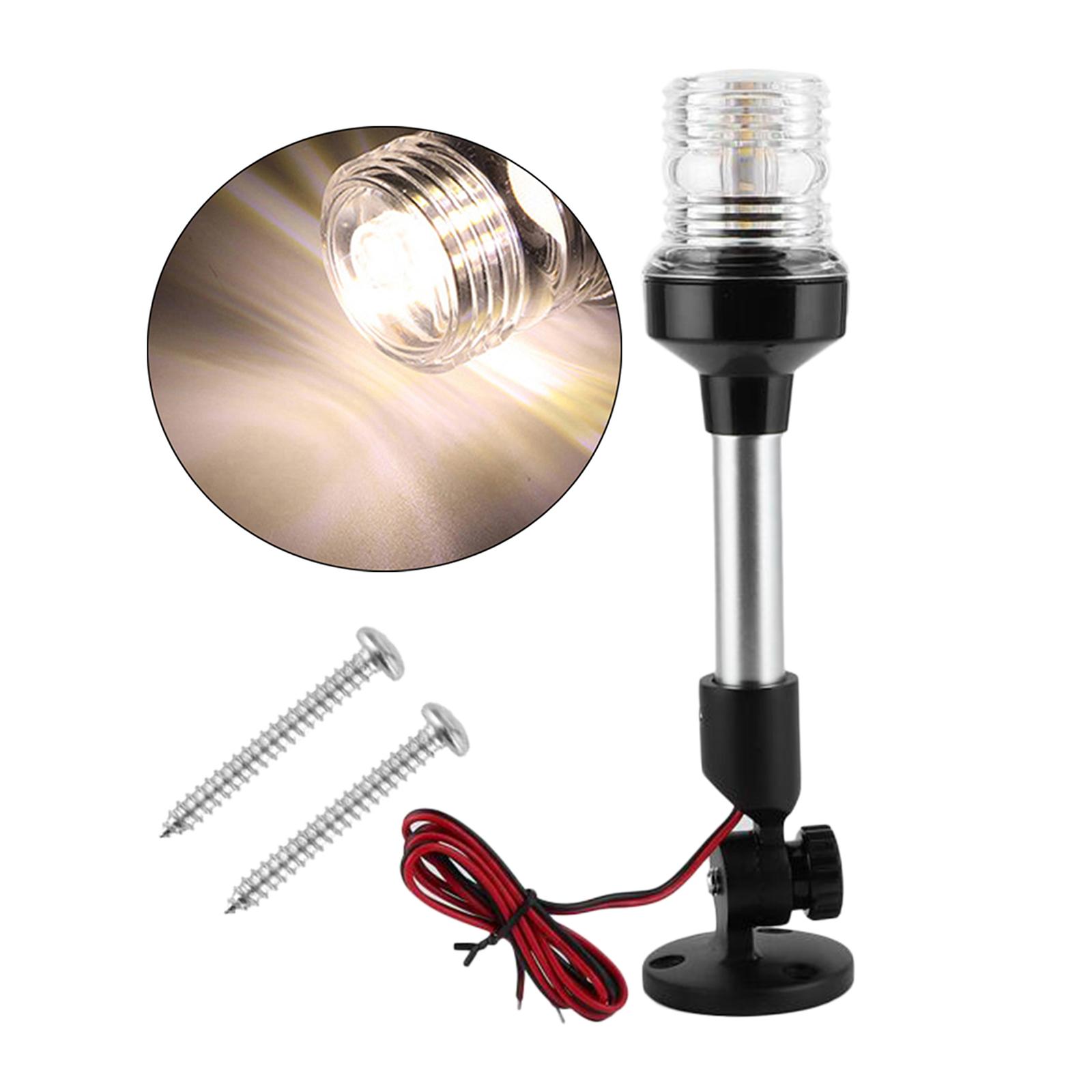 White LED Fold Down Boat Stern Light Boat Anchor Light for Pontoon and Fishing Boat
