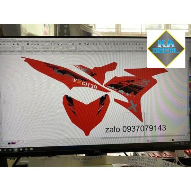 Tem rời exciter 150 thành phố decal 3 lớp cao cấp