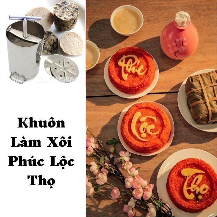 COMBO Khuôn Làm Giò Chả, Khuôn Xôi Phúc Lộc Thọ Đa Năng Làm Món Ăn Ngày Tết- Hàng Loại I