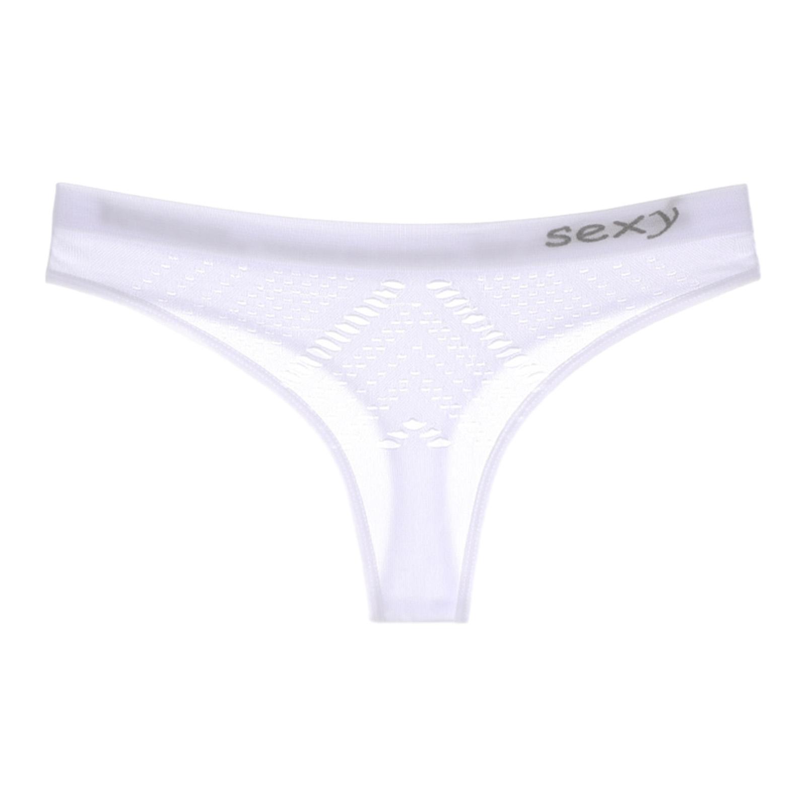 Women Underwear Panties Low Waist Lingerie Elastic Soft Hollow Out Lady Thongs Briefs for Yoga Pants Dress Jeans Gowns Travel
