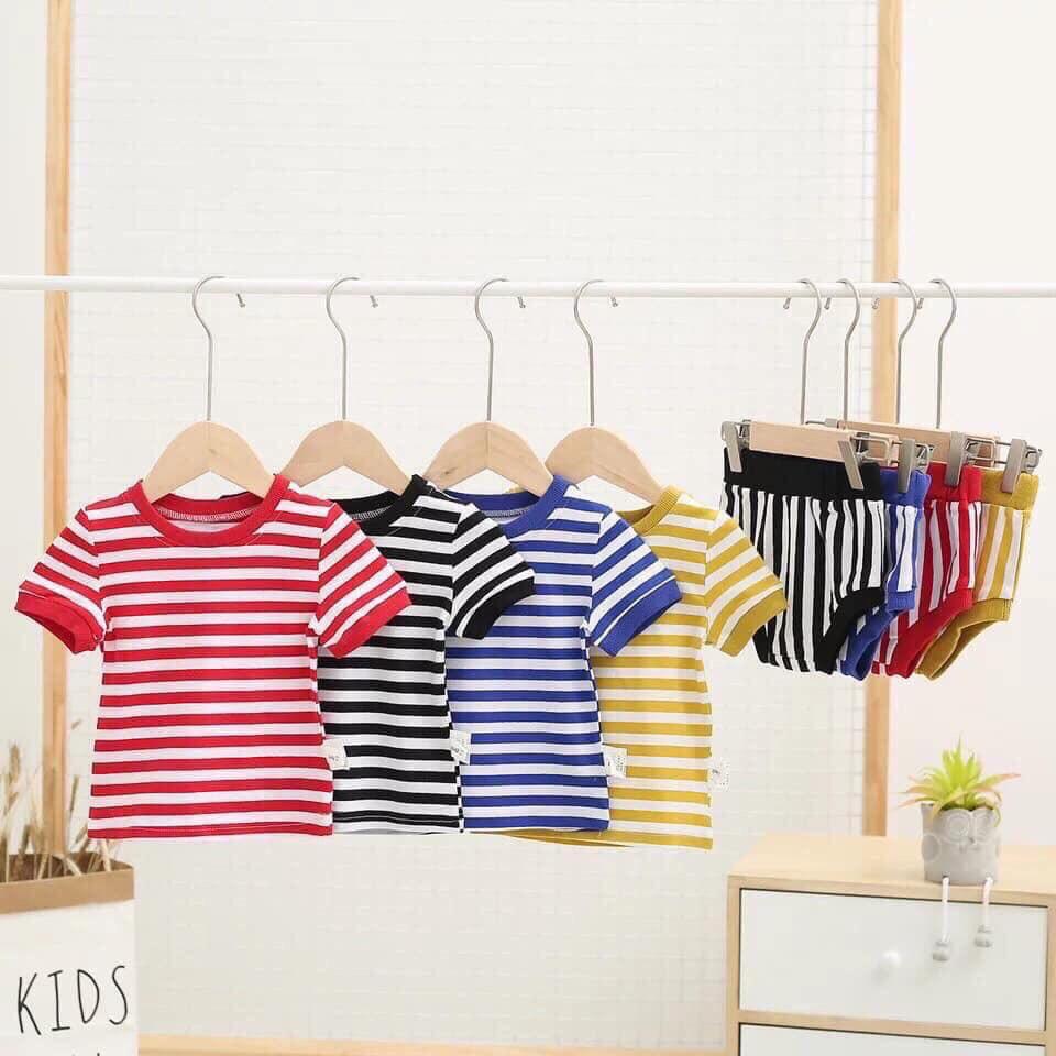 SET 3 Bộ đồ sọc bé gái -bé trai - 4 màu sọc trẻ em