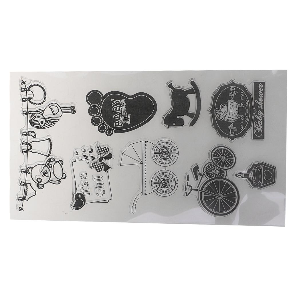 Trong Suốt Silicon Trong Suốt Cao Su Dấu Tờ Bám Thêu Sò TỰ LÀM Thủ Công