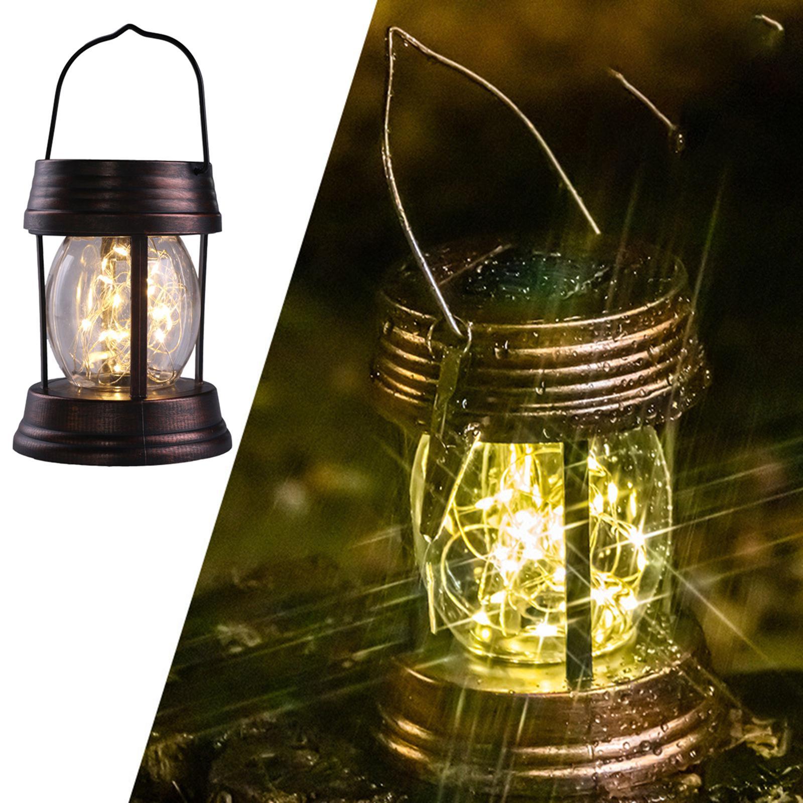 Solar Lantern Lamp IP64 Waterproof Portable Light for Yard Pathway