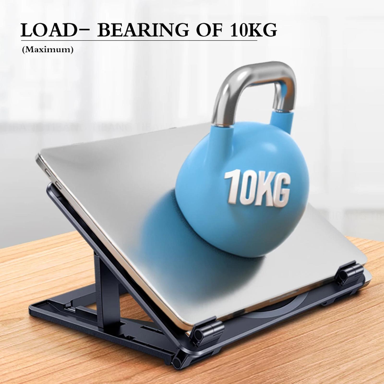 Support Laptop Cooling Pad with 2 Quiet Fans 6 Height Adjustable Foldable Slim Light-Weight Cooler Stand for Notebook Mobile Phones Book