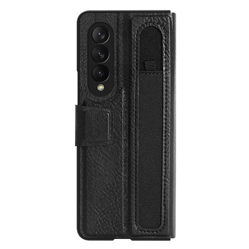 Case bao da leather chống sốc cho Samsung Galaxy Z Fold 3 trang bị ngăn đựng S-Pen hiệu Nillkin Aoge Leather Cover Case (bảo vệ máy cực tốt, chất liệu da thật cao cấp, thiết kế thời trang cá tính) - hàng nhập khẩu