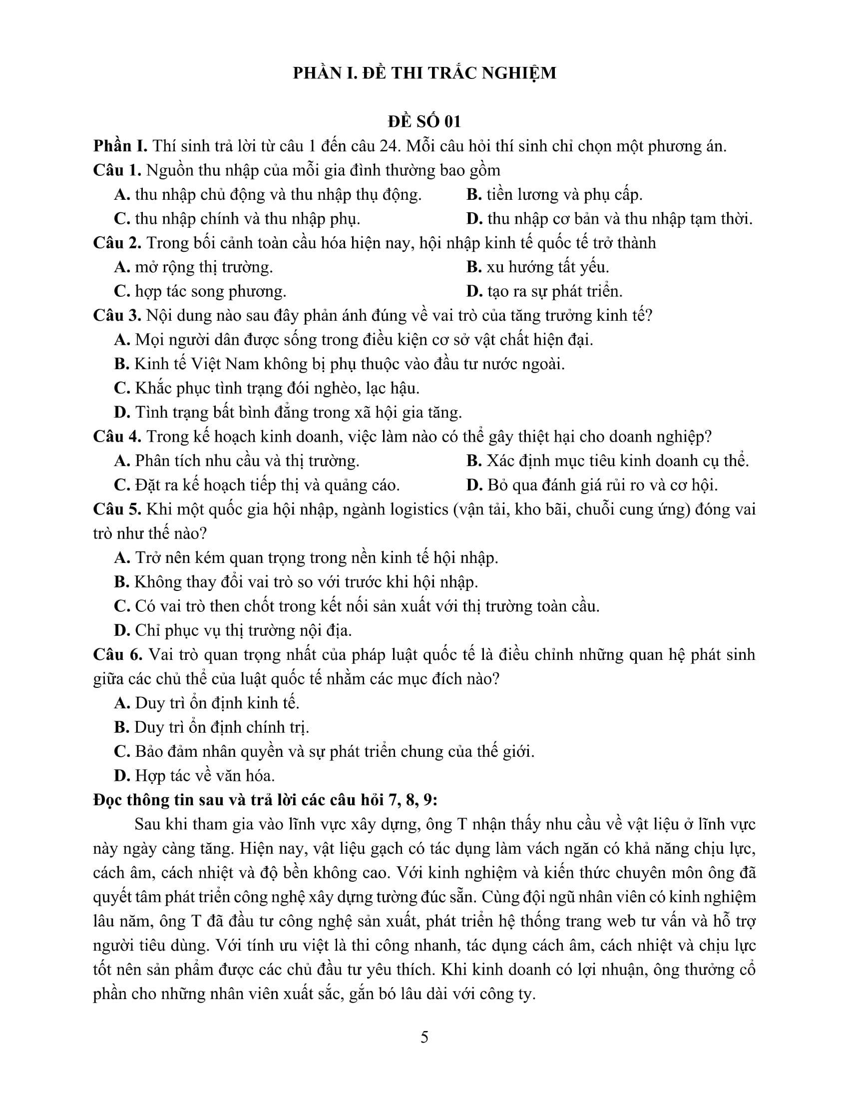 Sách - Bộ Đề Ôn Luyện Chuyên Sâu - Môn Giáo Dục Kinh Tế Và Pháp Luật - Kỳ Thi Tốt Nghiệp THPT Theo Chương Trình GDPT Mới