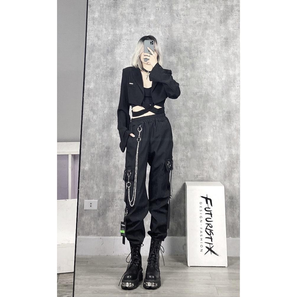 Áo Khoác Croptop Mix Dây Eo Đan Chéo Cá Tính FuturistiX AK158