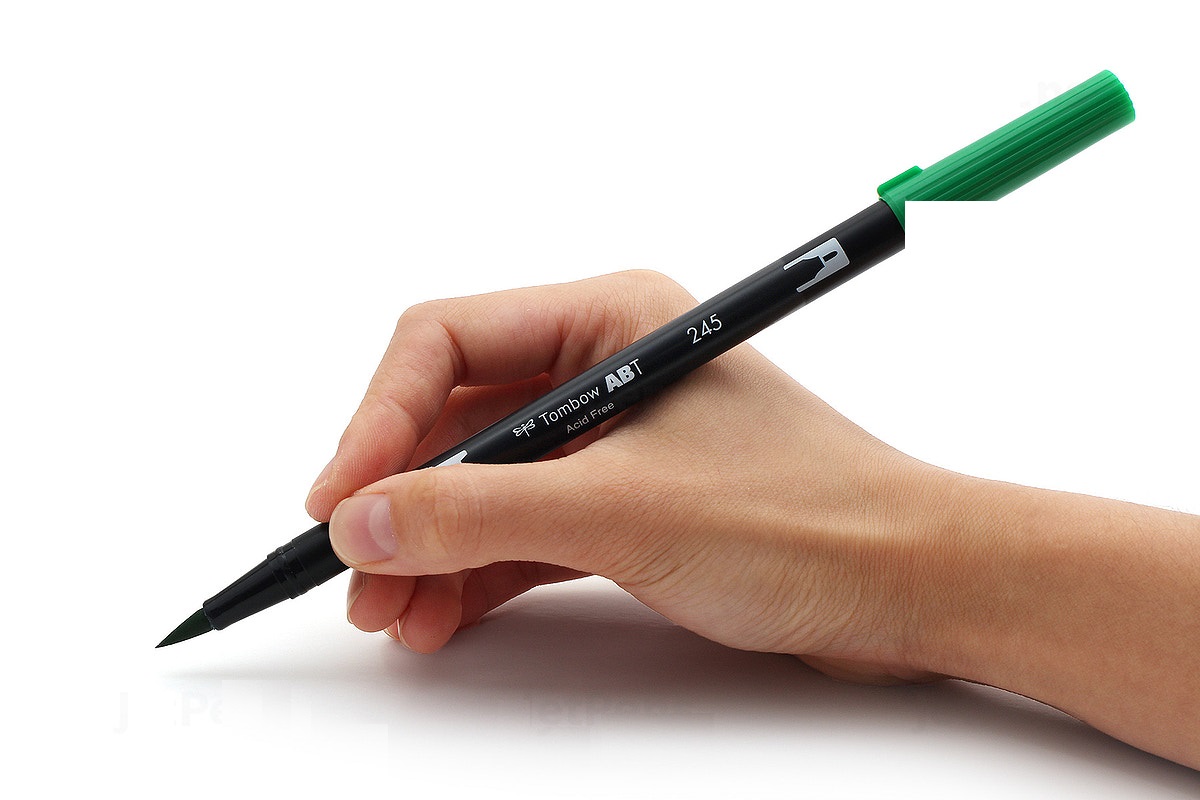 Bút lông cọ hai đầu Tombow ABT Dual Brush Pen - Brush/ Bullet - Jade Green (379)