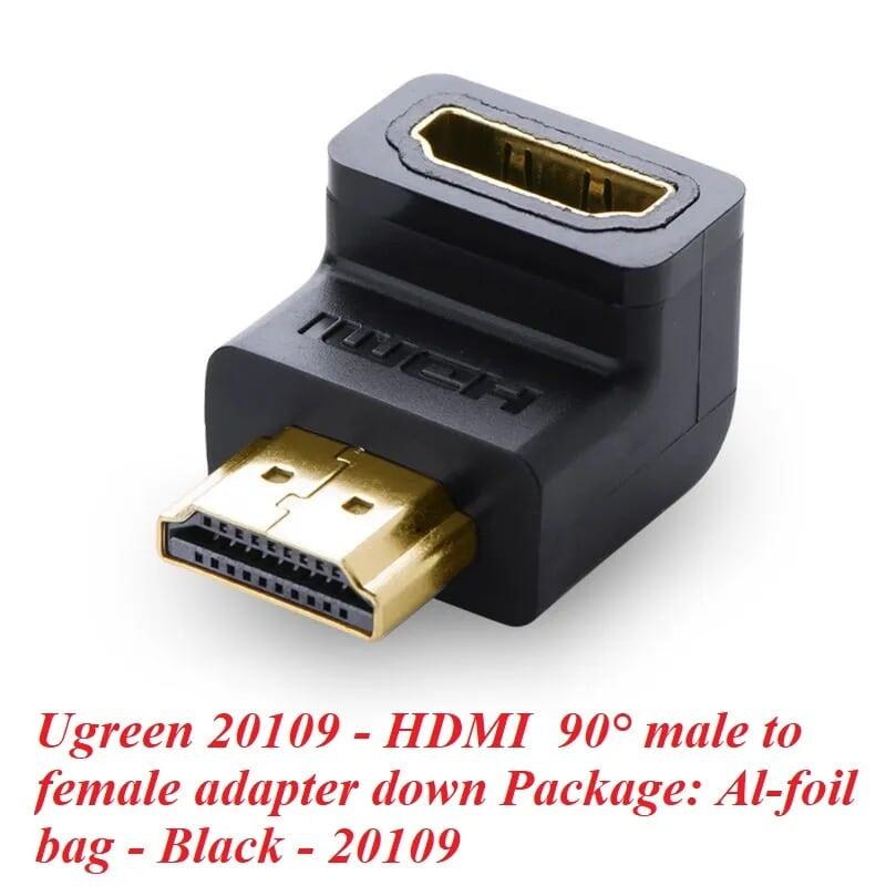 Ugreen UG20109HD112TK Màu Đen Đầu nối dài HDMI gập 90 độ - HÀNG CHÍNH HÃNG