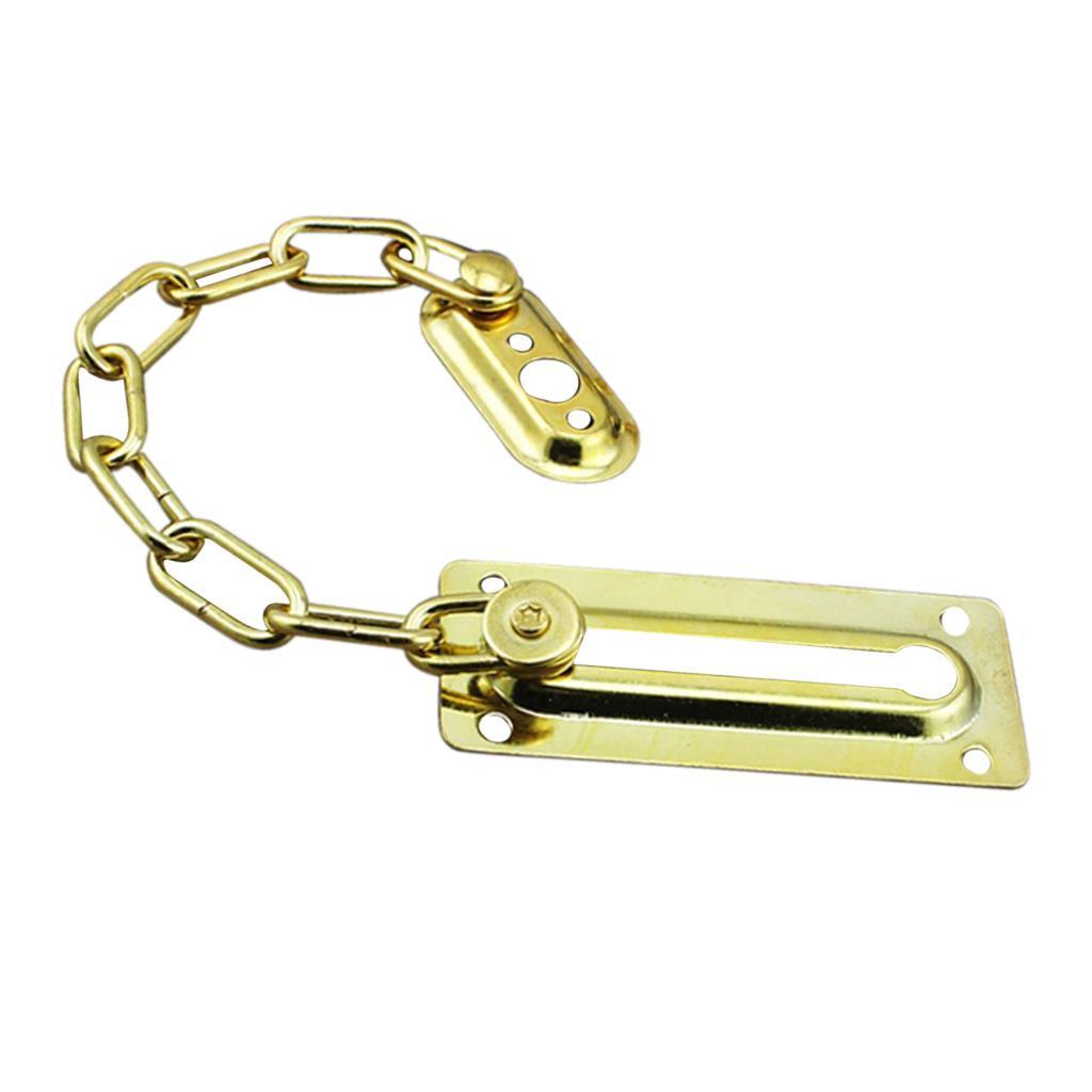 2X Stainless Steel Door Chain Guard Lock Slide Bolt for Home Security Golden