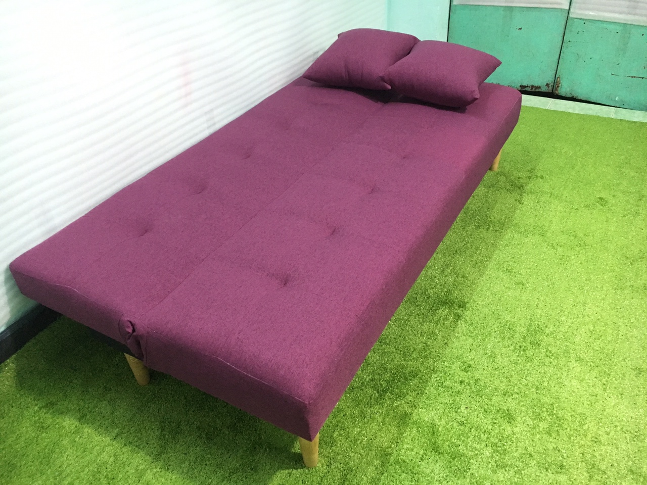 Ghế sofa bed bố tím BT 1m7x90, sofa giường phòng khách, salon, sopha, sa lông, sô pha