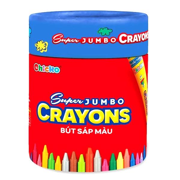 Bút Sáp Màu Chicko Super Jumbo Crayons Hộp Tròn - 18 Màu - Dk3305 - 18