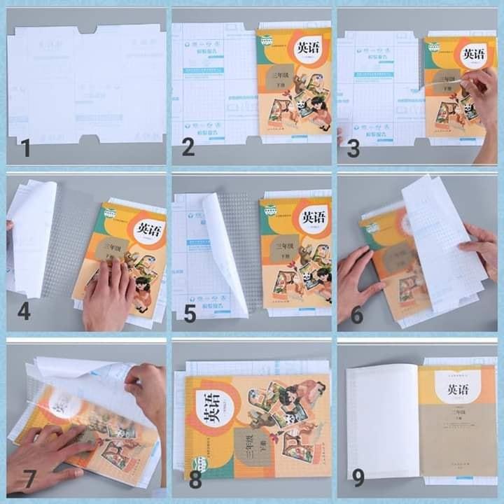 Tập 10 tờ Decal bọc sách vở Size 38x28cm