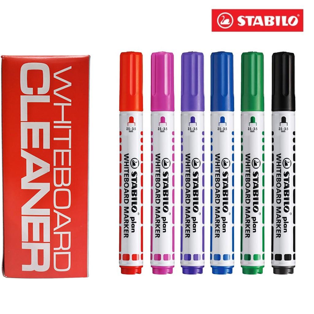 Hộp 10 Bút viết bảng đầu vuông STABILO plan WHITEBOARD MARKER (WM643/10