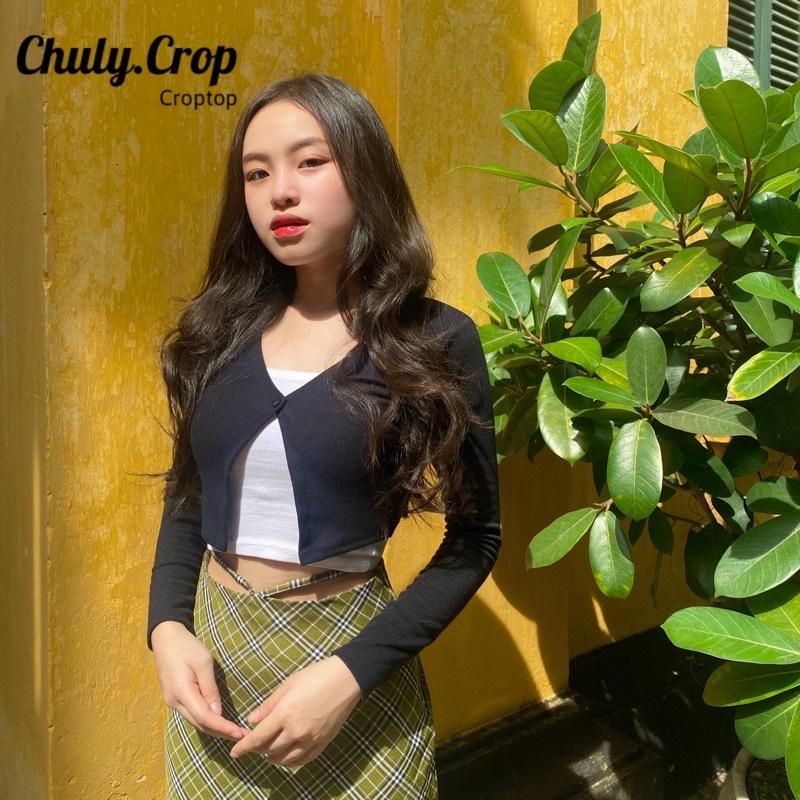 áo Croptop tay dài ôm body cực sexy - Hình thật 100