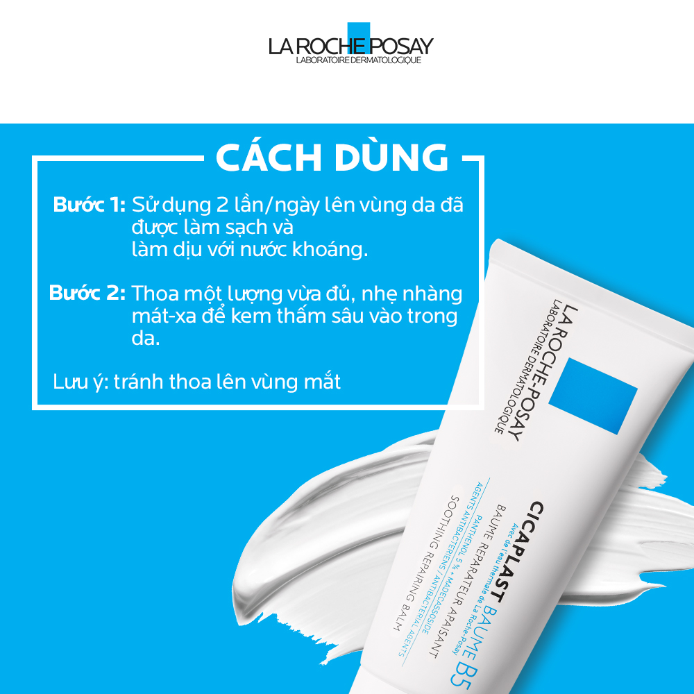 Kem dưỡng giúp làm dịu, làm mượt, làm mát &amp; phục hồi da phù hợp cho trẻ em La Roche-Posay Cicaplast Baume B5 100ml